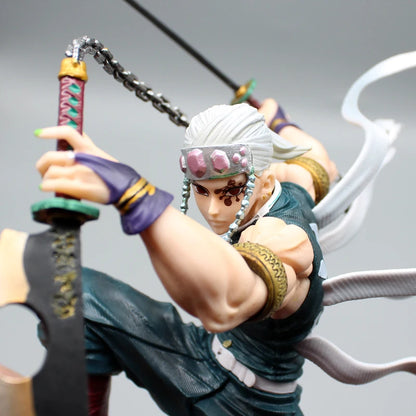 Figura Demon Slayer de 27 cm | Estatua de calidad que representa a Uzui Tengen con dos cabezas intercambiables. Ideal para coleccionistas de artículos de Kimetsu no Yaiba. ¡Perfecto como regalo para los fanáticos del anime! 