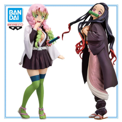 11cm Figurines Banpresto Demon Slayer Shining Charm | Figurines PVC officielles de Demon Slayer représentant Kamado Nezuko et Kanroji Mitsuri. Modèles détaillés, livrés en boîte, parfaits pour les collectionneurs et comme cadeaux