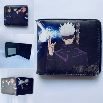 11.5x9cm Jujutsu Kaisen Wallet | Perfect bifold wallet for fans, this bifold design features compartments for bank cards, ID and change. Great for everyday use or as a cosplay accessory 