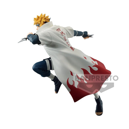 Figura Bandai Banpresto de 18 cm (Edición Vibration Stars) Naruto | Modelo de acción en PVC de Namikaze Minato, disponible en stock. Perfecto para coleccionistas y fanáticos del anime, ideal como regalo para niños.