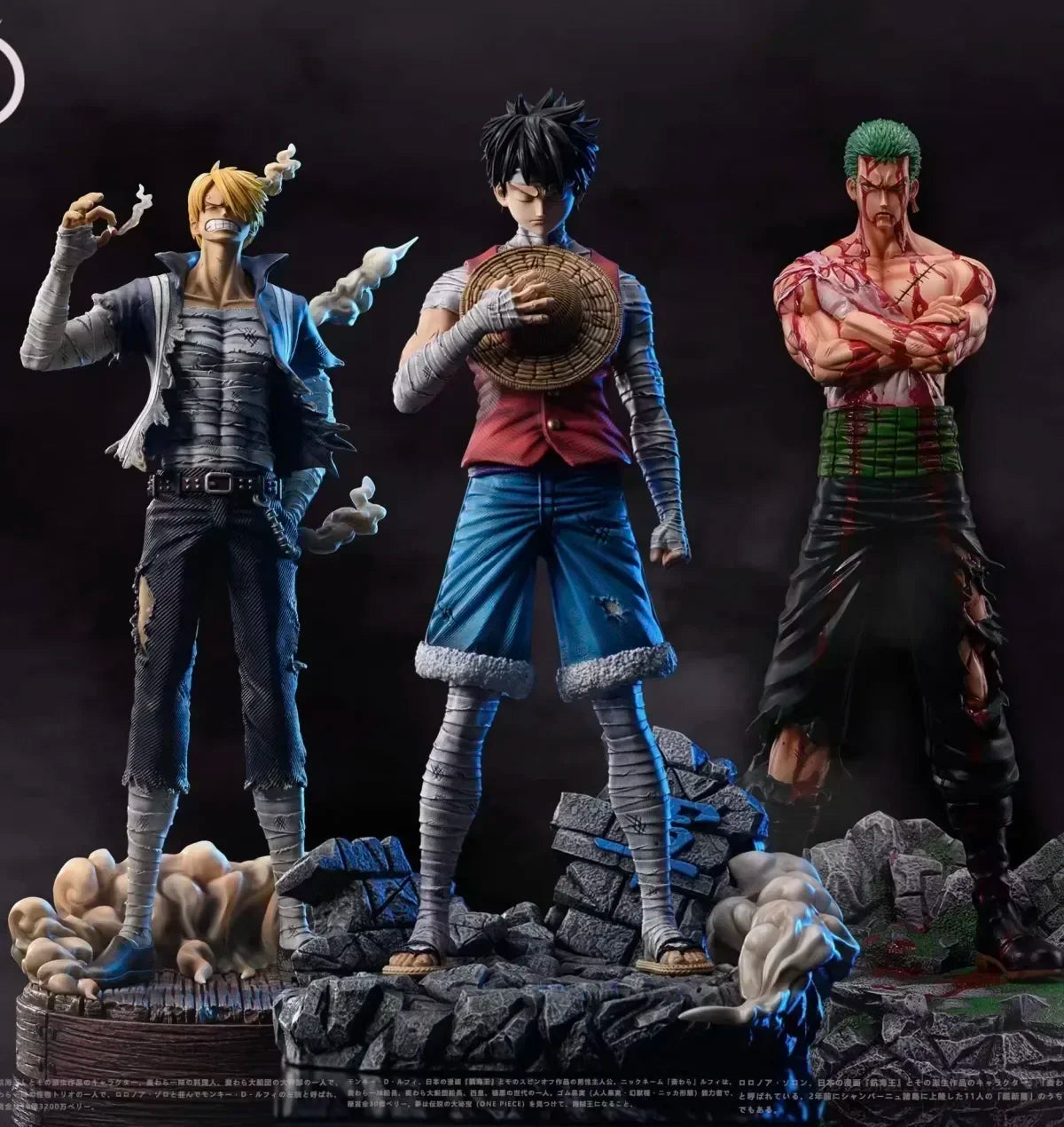 30cm Figurine One Piece | Figurine de Monkey D. Luffy, Roronoa Zoro et Vinsmoke Sanji en posture dynamique est parfaite pour les fans de One Piece. Idéale comme décoration ou comme cadeau pour les garçons passionnés d’anime !