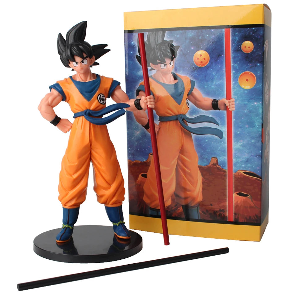 22cm Figurine Dragon Ball | Son Goku Saiyan modèle d'action avec son baton magique. Une pièce de collection incontournable pour les fans de Dragon Ball Z