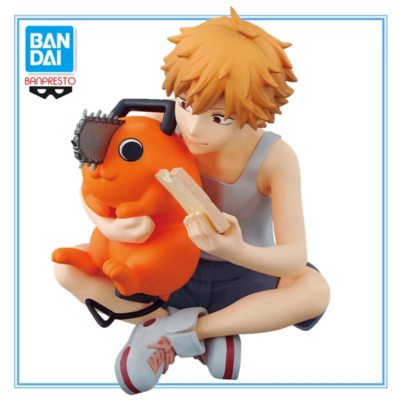 12cm Figurine Bandai Banpresto Chainsaw Man | Modèle d'action de Denji & Pochita, parfait comme cadeau pour les collectionneurs et fans d'anime