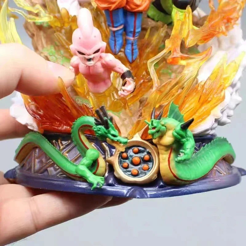 Figura Dragon Ball 23cm | Son Goku, Freezer, Cell, Boo y Shenron en acción. Estatua detallada, perfecta para coleccionistas y aficionados. Ideal como regalo 