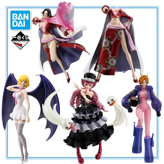 BANDAI One Piece Ichiban Kuji Recuerdos de la protagonista femenina Hancock Lilith Stussy Perona PVC Anime Figura de acción Modelo Juguetes