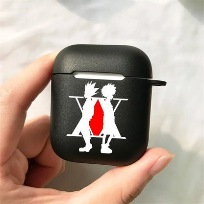 Funda para auriculares inalámbricos Hunter X Hunter Gon, Hisoka y Killua, compatible con AirPods 1, 2, 3 y Pro. Un elegante diseño negro para proteger tus auriculares Bluetooth con estilo 