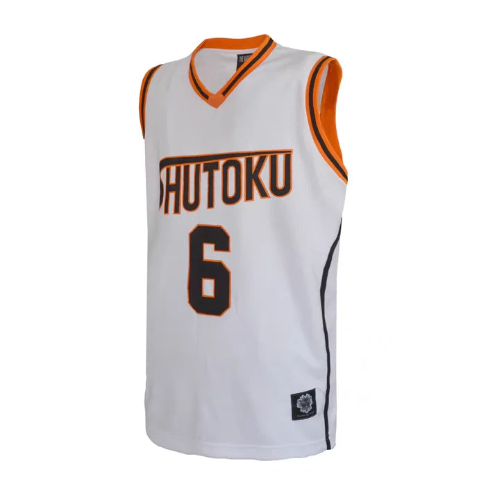 Cosplay de baloncesto del anime Kuroko | Uniforme escolar Shutoku: conjunto de camiseta número 6 de Midorima Shintaro. Incluye camiseta deportiva y pantalón corto. Ideal para cosplay, fanáticos del anime o actividades deportivas.