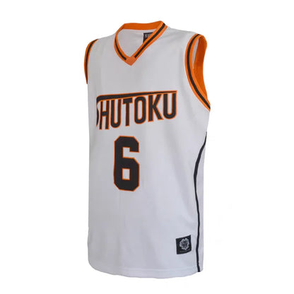 Cosplay de baloncesto del anime Kuroko | Uniforme escolar Shutoku: conjunto de camiseta número 6 de Midorima Shintaro. Incluye camiseta deportiva y pantalón corto. Ideal para cosplay, fanáticos del anime o actividades deportivas.