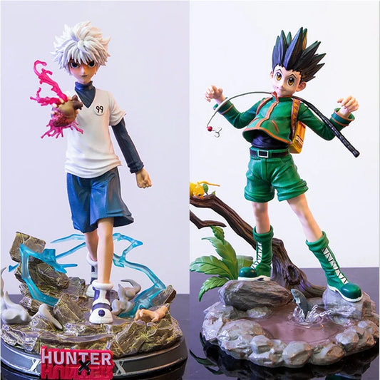 28cm Hunter X Hunter Figures | Gon Freecss and Killua Zoldyck. These detailed models are perfect for anime fans, great gift or collectible. 