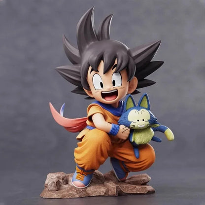 10cm Figurine Dragon Ball | Goku avec Puar dans une pose affectueuse. Un excellent modèle de collection pour les fans de Dragon Ball Z. Un cadeau parfait pour les amateurs d'anime !