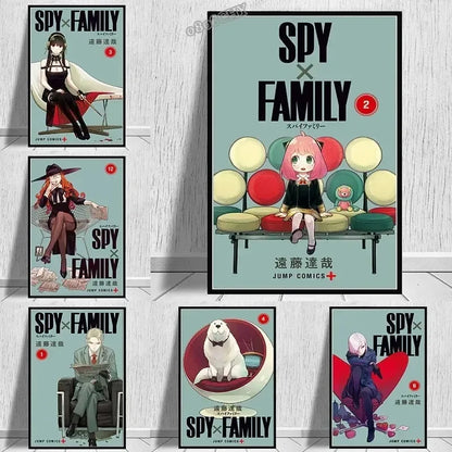 Spy x Family canvas poster with a cute and aesthetic manga cover. Perfect for decorating bedrooms, living spaces or children's rooms, this poster brings a kawaii touch to your interior decoration 