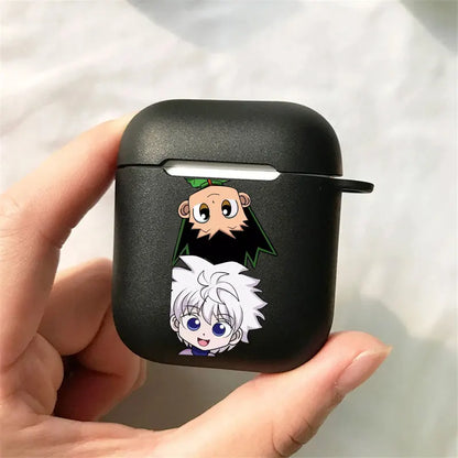 Funda para auriculares inalámbricos Hunter X Hunter Gon, Hisoka y Killua, compatible con AirPods 1, 2, 3 y Pro. Un elegante diseño negro para proteger tus auriculares Bluetooth con estilo 