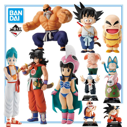 In Stock Original Bandai Dragon Ball Ichiban Kuji Son Goku Bulma Yamcha Chichi Master Roshi Collectible Anime Figures Model Toys