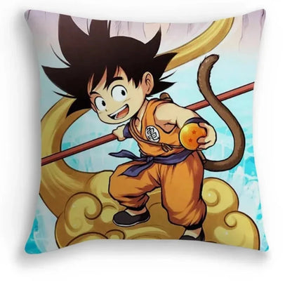 45*45cm Taie d'oreiller Dragon Ball Z. Idéal pour la décoration de chambre, voiture ou lit. Un cadeau parfait pour les fans de l'anime