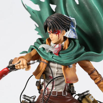 31-36cm Figurine Attack on Titan | Figurine représentant Levi & Mikasa Ackerman de l'anime Attack on Titan. Modèle idéal pour les fans et collectionneurs, parfait pour la décoration ou comme cadeau