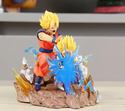 23cm Figurine Dragon Ball | Son Gohan et Son Goku Kamehameha contre Cell. Cette figurine dynamique est parfaite pour la décoration et la collection. Un cadeau idéal pour les fans de Dragon Ball Z !