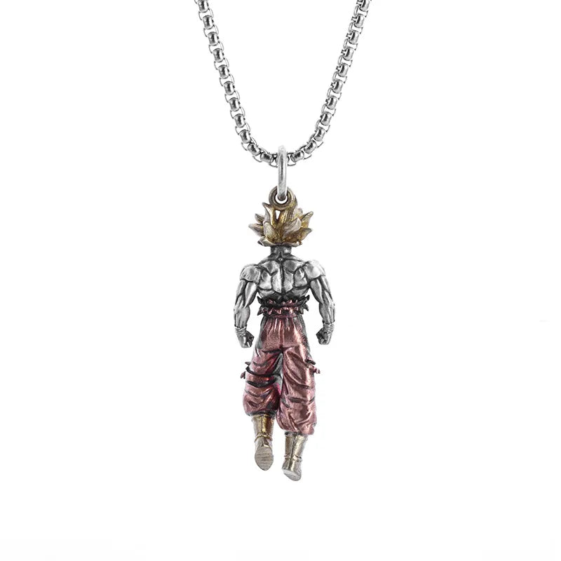 Collier Dragon Ball | Pendentif Super Saiyan Son Goku, Vegeta, Broly. Collier avec pendentif en alliage électroplaqué, parfait pour les fans de Dragon Ball Z. Idéal pour ajouter une touche otaku et tendance à vos tenues