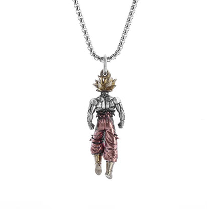 Collier Dragon Ball | Pendentif Super Saiyan Son Goku, Vegeta, Broly. Collier avec pendentif en alliage électroplaqué, parfait pour les fans de Dragon Ball Z. Idéal pour ajouter une touche otaku et tendance à vos tenues