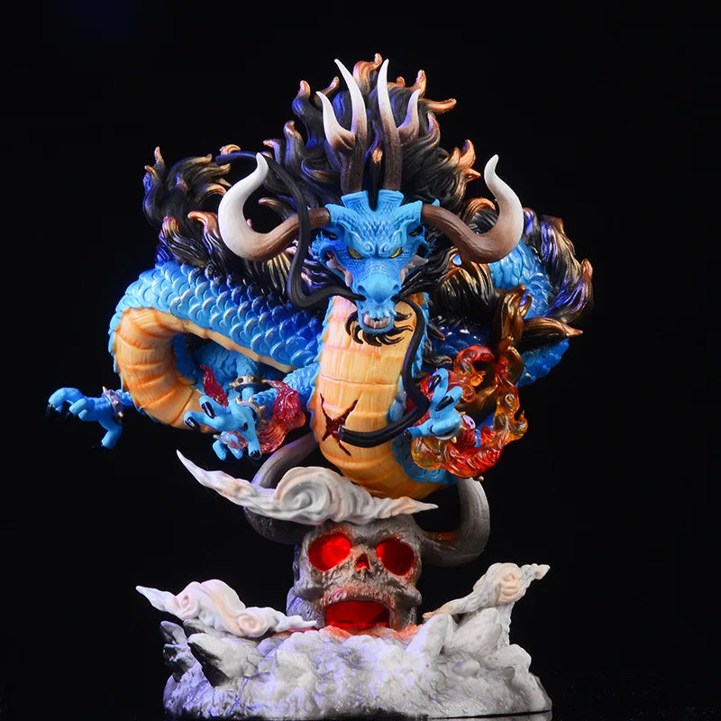 Figura de una pieza de 22 cm | Kaido en forma de dragón, con iluminación LED integrada. Perfecto para coleccionistas y fanáticos del anime para iluminar tu colección con estilo. 