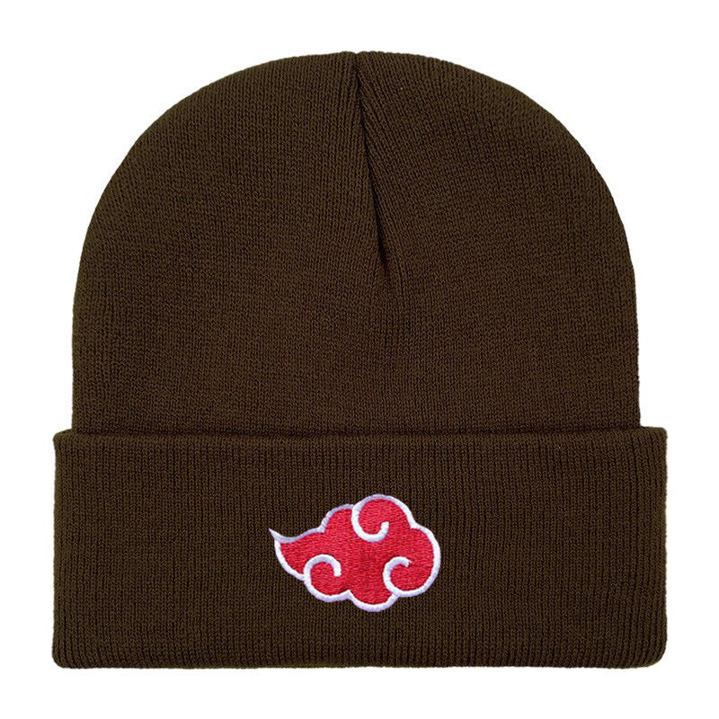 Bonnet d'hiver Naruto / Akatsuki | Bonnet en cotton tricoté avec broderie, chaud et stylé, parfait pour le ski ou le quotidien, unisexe, idéal comme cadeau