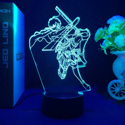 Lampe 3D LED Attack on Titan | Ajoutez une touche épique à votre décoration avec cette lampe 3D Attack on Titan. Fabriquée en acrylique, elle illumine avec un effet captivant, idéale pour les fans et parfaite comme cadeau