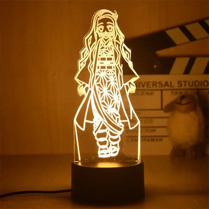 Lampe de Nuit 3D LED DEMON SLAYER | Lampe 3D LED représentant les personnages de Kimetsu no Yaiba parfaite pour illuminer une chambre avec une touche anime. Cette lampe est idéale comme décoration ou comme cadeau pour les enfants et les fans de l'anime