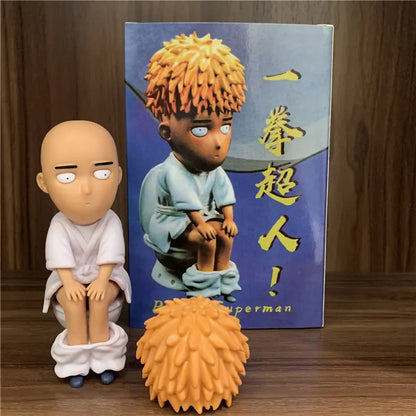 Figura de PVC ONE PUNCH MAN de 15cm de Saitama en su versión "WC Bad Taste" con divertida peluca. Una figura divertida y única para coleccionistas y fanáticos de One Punch Man. Ideal como regalo o decoración.