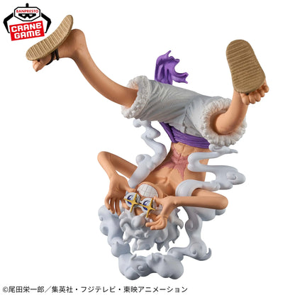 Figura de una pieza BANDAI BANPRESTO de 15 cm | Figura Banpresto de PVC de Luffy en modo Gear 5, edición King of Artist. Ideal para fanáticos y coleccionistas del anime.