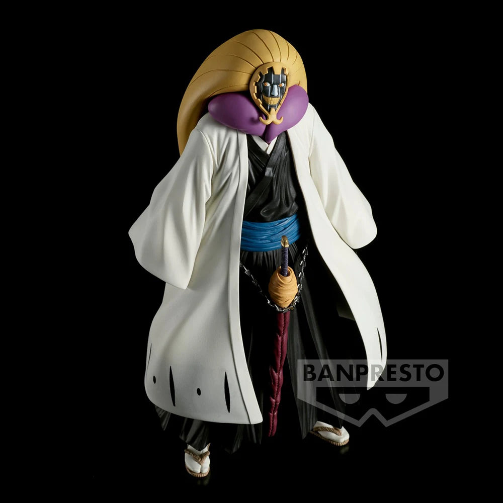 16cm Banpresto Figurine Bleach | Figurine originale de Kurotsuchi Mayuri de la collection Banpresto Solid and Souls. Ce modèle d'action détaillé est parfait pour les amateurs de Bleach, avec une finition soignée et un design unique