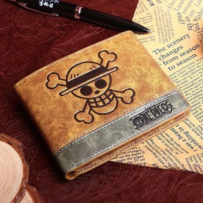 12*10cm | High quality One Piece leather wallet, featuring the iconic logos of the series. A stylish and functional accessory for anime fans 