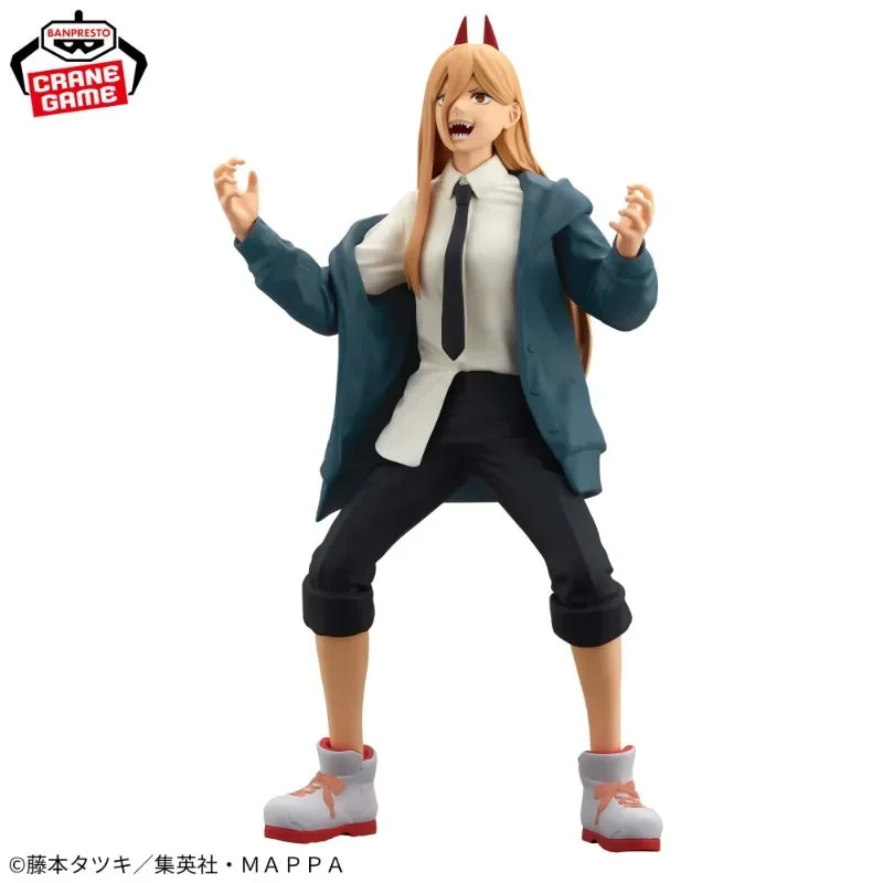 23cm Figurine Originale Bandai Banpresto (édition GLITTER & GLAMOURS) Chainsaw Man | Modèle détaillé en PVC de Makima et Power signé Banpresto. Idéal pour les collectionneurs et comme cadeau d'anniversaire