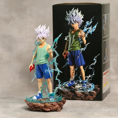 22cm Figurine Hunter X Hunter | Cette figurine de Killua Zoldyck, personnage emblématique de l'anime Hunter x Hunter, est un modèle de collection détaillé et parfait pour les fans