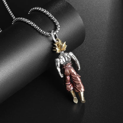 Collier Dragon Ball | Pendentif Super Saiyan Son Goku, Vegeta, Broly. Collier avec pendentif en alliage électroplaqué, parfait pour les fans de Dragon Ball Z. Idéal pour ajouter une touche otaku et tendance à vos tenues