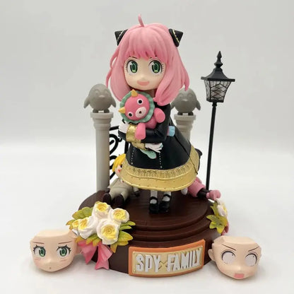 Figura ESPÍA×FAMILIAR de 20cm | Figura que representa a Anya Forger con 2 caras intercambiables, modelo coleccionable Kawaii para fans del anime 