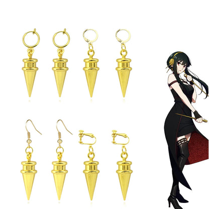 Pendientes de cosplay SPY×FAMILY | Pendientes inspirados en Yor Forger alias "Princesa Ibara". Diseñados con detalles elegantes, estos accesorios son perfectos para cosplay o como regalo para los fanáticos del anime.