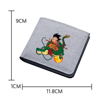 11.8*9cm Portefeuille en tissu Dragon Ball Z pliable, idéal pour ranger cartes de crédit et argent. Un accessoire pratique pour hommes, femmes et enfants. Parfait comme cadeau pour les fans d'anime