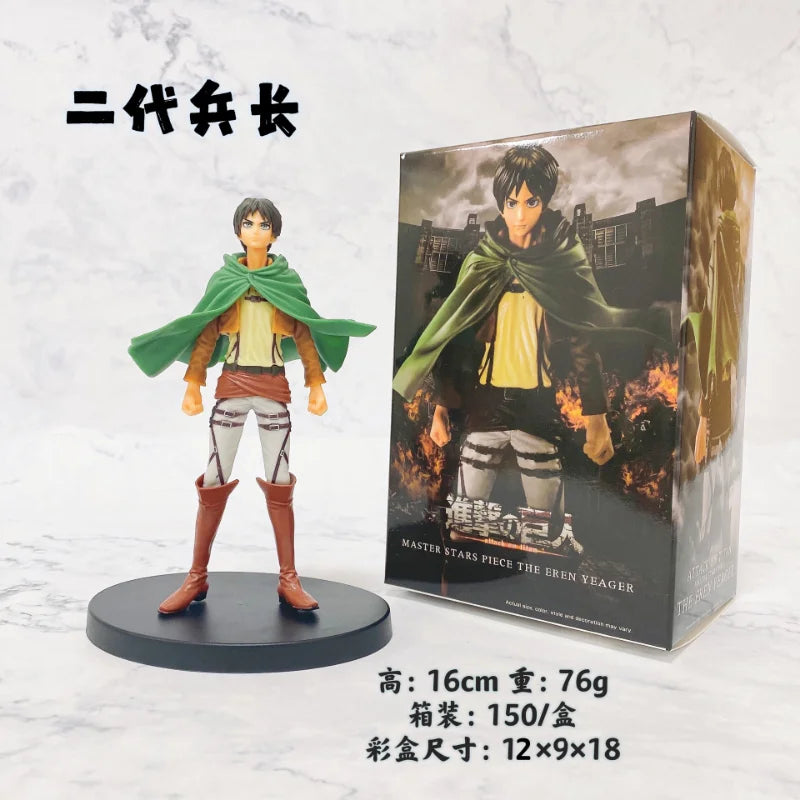 16cm Figurines Attack on Titan | Figurines de collection représentant Eren, Mikasa et Levi de Attack on Titan. Idéal pour les fans et les collectionneurs, ces modèles détaillés apportent l'univers de l'anime dans votre espace