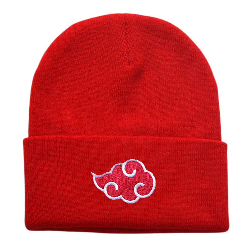 Bonnet d'hiver Naruto / Akatsuki | Bonnet en cotton tricoté avec broderie, chaud et stylé, parfait pour le ski ou le quotidien, unisexe, idéal comme cadeau