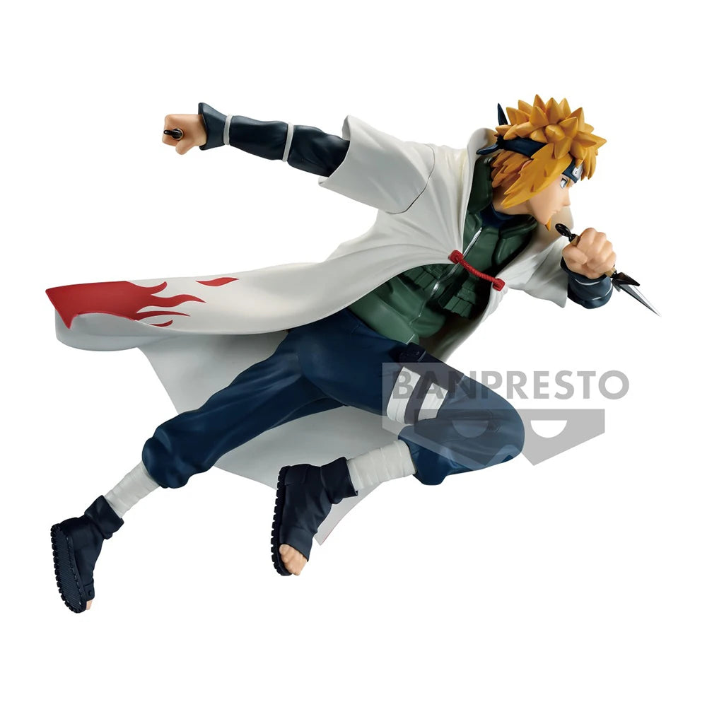 Figura Bandai Banpresto de 18 cm (Edición Vibration Stars) Naruto | Modelo de acción en PVC de Namikaze Minato, disponible en stock. Perfecto para coleccionistas y fanáticos del anime, ideal como regalo para niños.