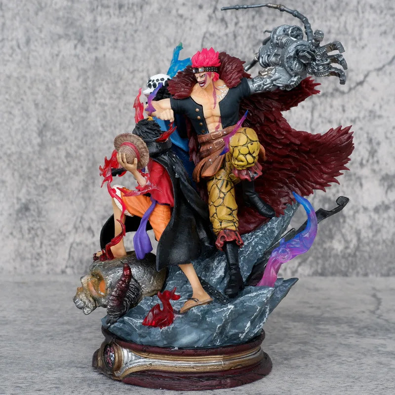 20cm Figurine One Piece | Figurine mettant en scène Luffy, Kid, et Trafalgar, les trois capitaines emblématiques de One Piece. Modèle de collection en PVC, idéal pour les fans d'anime et parfait pour décorer ou offrir aux enfants et aux collectionneurs.