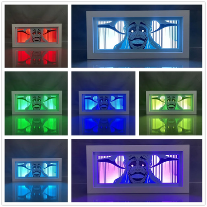 Caja de luz LED de nivelación individual | Caja de luz con recorte de papel que representa al Monarca de Solo Leveling. Ideal como decoración, juguete o regalo para niños y fanáticos del anime.