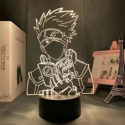 18*10cm Veilleuse LED 3D Naruto en acrylique sur support, décoration pour chambre, cadeau d'anniversaire idéal pour les fans de Naruto