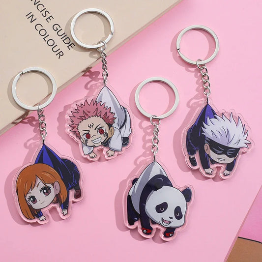 Porte-clés en Acrylique Jujutsu Kaisen | Accessoire kawaii et drôle, idéal en pendentif de sac ou en cadeau pour les fans et amis