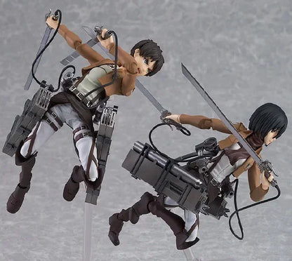 19cm Figurines d'action Attack on Titan | Figurines d'Eren Jaeger, Mikasa Ackerman et Levi Ackerman de Attack on Titan, parfaites pour la collection et comme cadeau pour les fans de la série