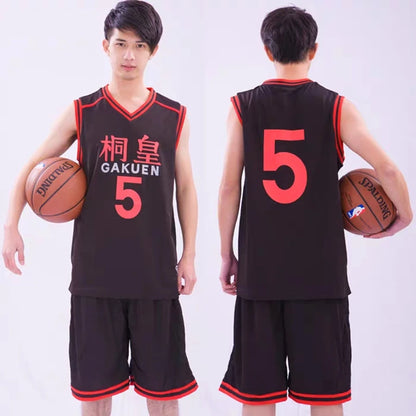 Ensemble Maillot et Short Kuroko's Basket | Uniforme scolaire GAKUEN inspiré de l'équipe d'Aomine Daiki. Ensemble sportswear comprenant un t-shirt et un short de basketball, idéal pour le cosplay, les événements sportifs ou comme cadeau pour les fans