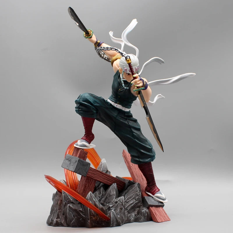 Figura Demon Slayer de 27 cm | Estatua de calidad que representa a Uzui Tengen con dos cabezas intercambiables. Ideal para coleccionistas de artículos de Kimetsu no Yaiba. ¡Perfecto como regalo para los fanáticos del anime! 