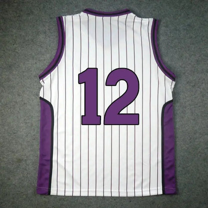 Kuroko no Basket Cosplay | Uniforme escolar de Yosen: conjunto de camisetas número 9 o número 12 de Murasakibara Atsushi y Tatsuya Himuro. Incluye camiseta deportiva y pantalón corto. Perfecto para cosplay, fanáticos del anime o actividades deportivas.