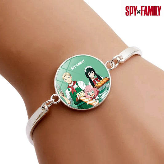 Pulsera ESPÍA×FAMILIAR | Pulsera de aleación inspirada en los personajes de Anya, Yor y Crepúsculo. La pulsera es ideal para los fans del anime, perfecta como accesorio de cosplay o como regalo. 