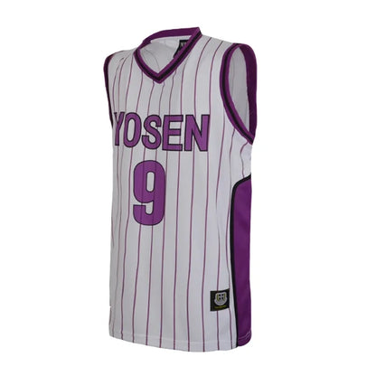 Kuroko no Basket Cosplay | Uniforme escolar de Yosen: conjunto de camisetas número 9 o número 12 de Murasakibara Atsushi y Tatsuya Himuro. Incluye camiseta deportiva y pantalón corto. Perfecto para cosplay, fanáticos del anime o actividades deportivas.