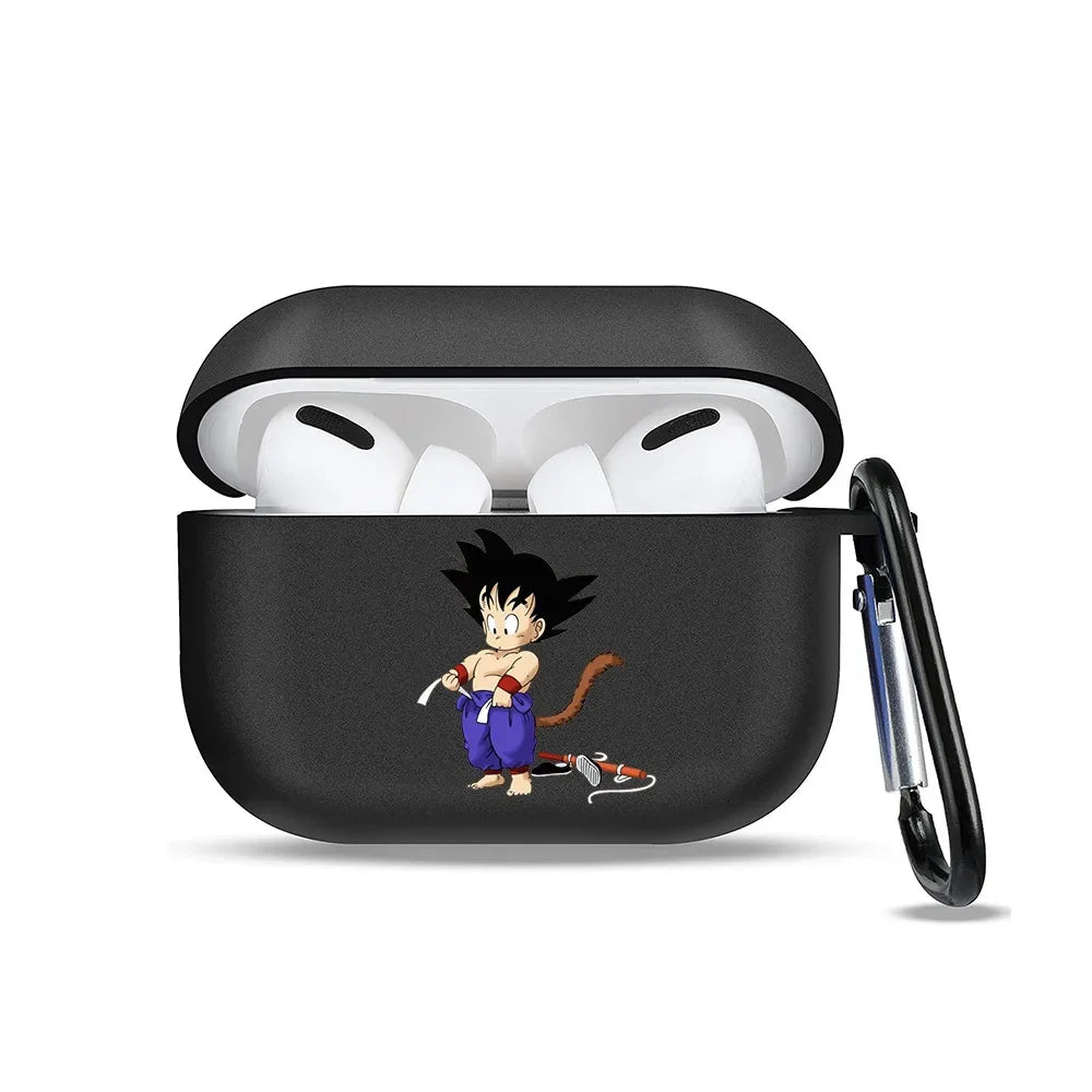 Étui de protection en silicone Dragon Ball Son Goku pour AirPods 1/2/3 Pro. Design coloré et mignon, idéal pour protéger vos écouteurs sans fil Bluetooth